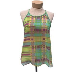 W118 By Walter Baker Sheer Pastel Plaid Marie Top